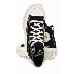 Converse A08733C Run Star Hike Stitches Womens Sneakers Black Gold US 6.5.